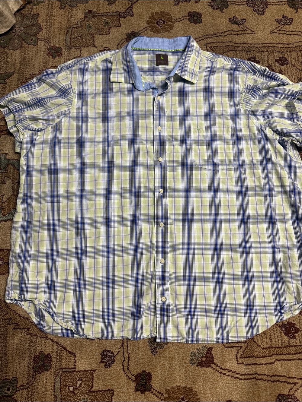 Tailorbyrd plaid button front shirt 4XL
